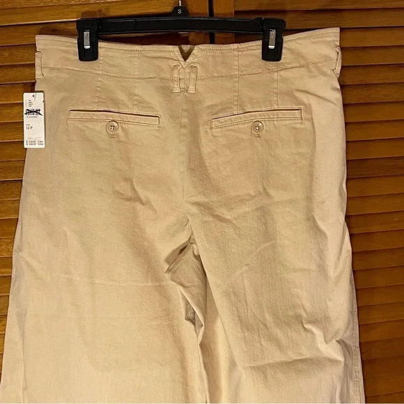 Maeve By Anthropologie Wide Leg Patch Pocket Tan Trouser Pants Women’s Size 12P - Picture 8 of 9